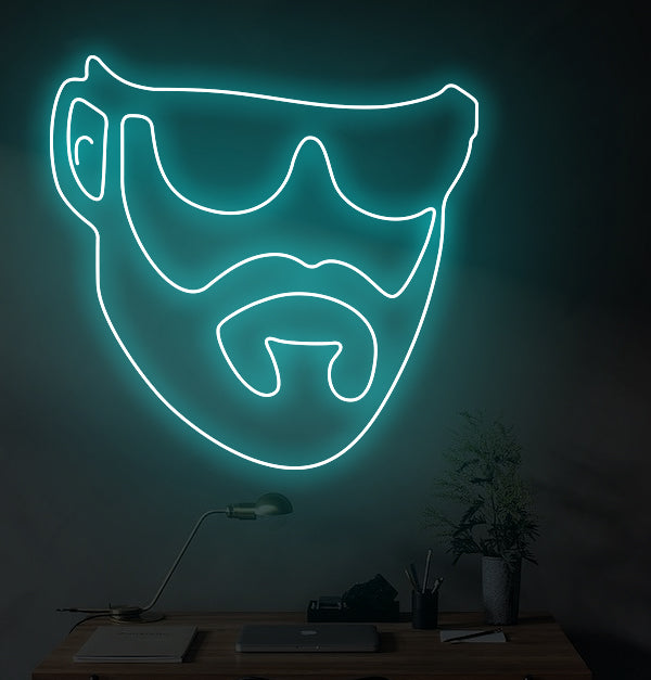 Barbershop Neon Sign "Face"