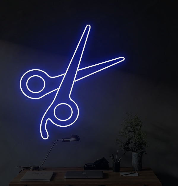 Barbershop Neon Sign "Scissors"