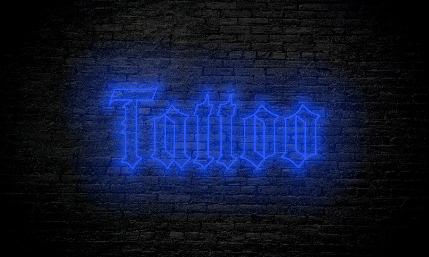 TATTOO led neon sign Gothic Font