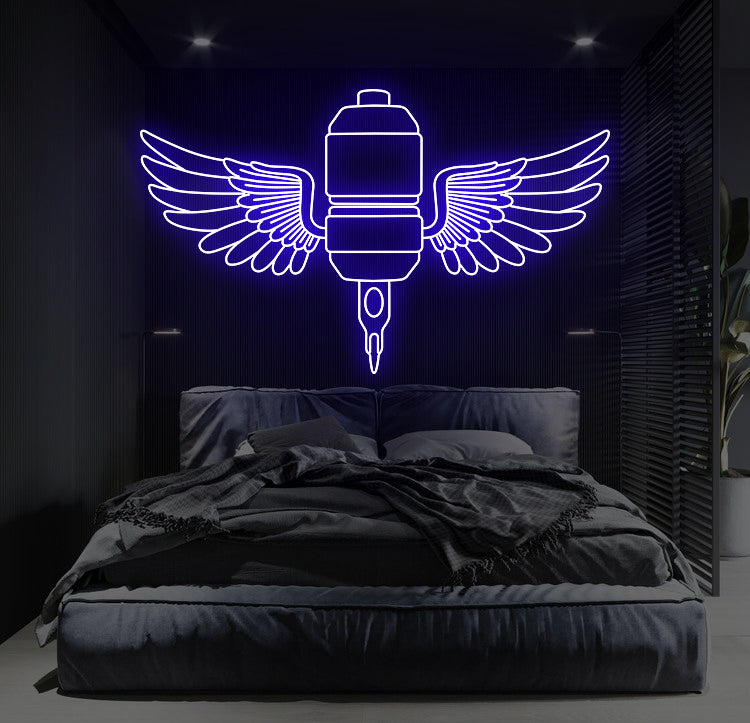 TATTOO LED Neon Sign "Winged machine"