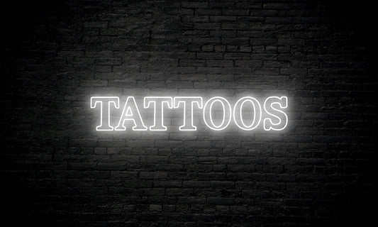 LED neon sign "TATTOOS" horizontal