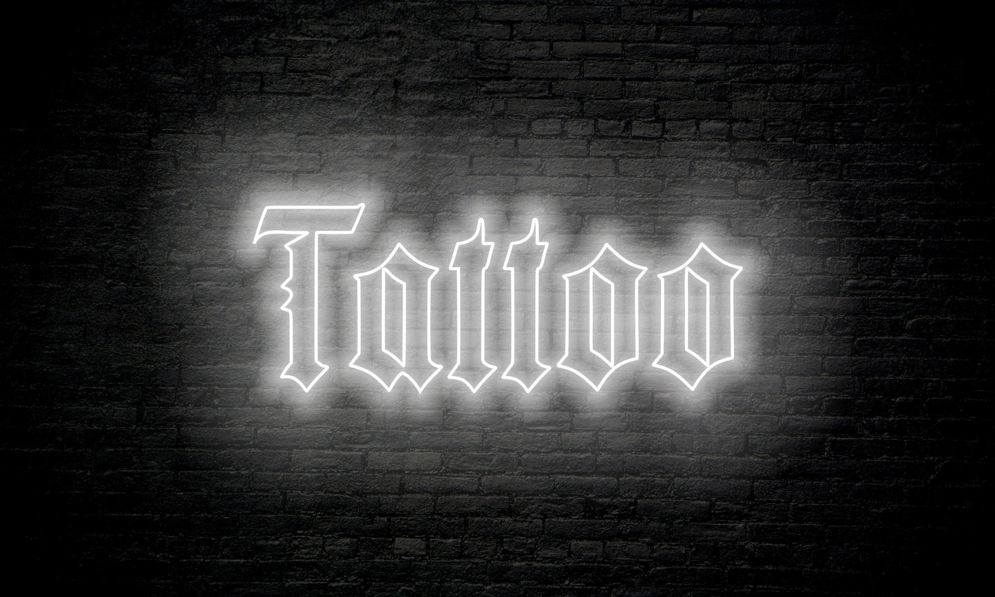 TATTOO led neon sign Gothic Font