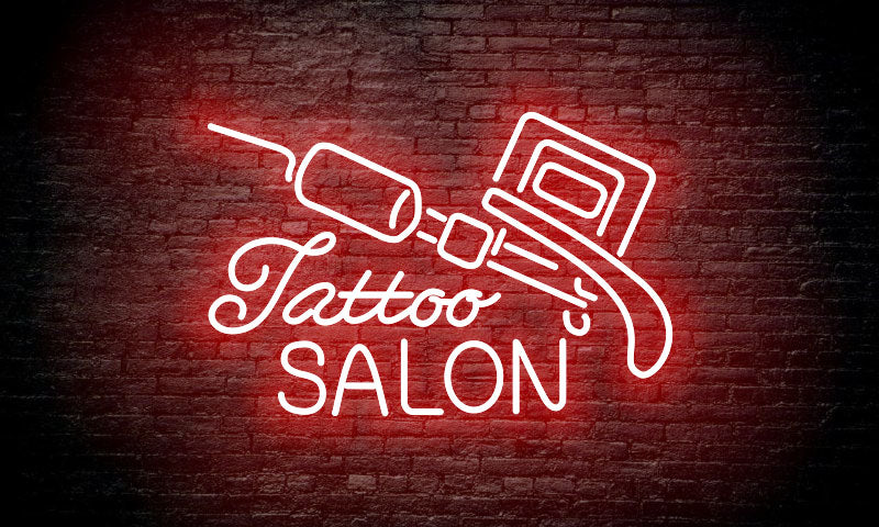 TATTOO LED Neon Sign "TATTOO salon with machine"