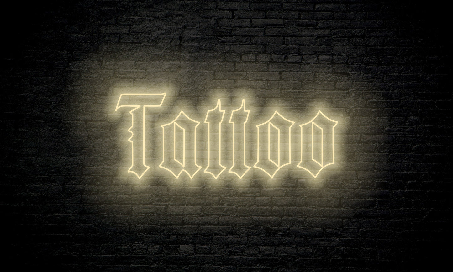 TATTOO led neon sign Gothic Font