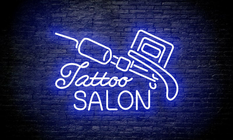 TATTOO LED Neon Sign "TATTOO salon with machine"