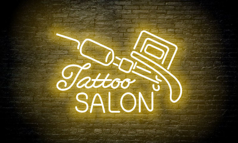 TATTOO LED Neon Sign "TATTOO salon with machine"