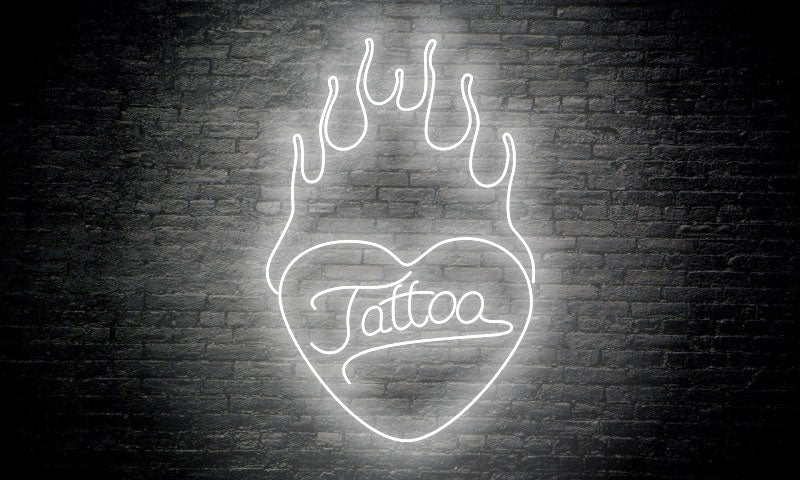 TATTOO LED Neon Sign "TATTOO in heart"