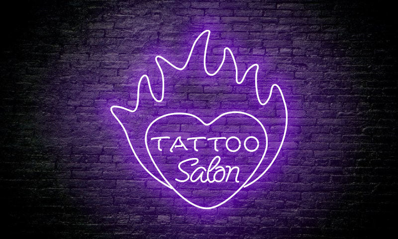 TATTOO LED Neon Sign "TATTOO salon in heart"