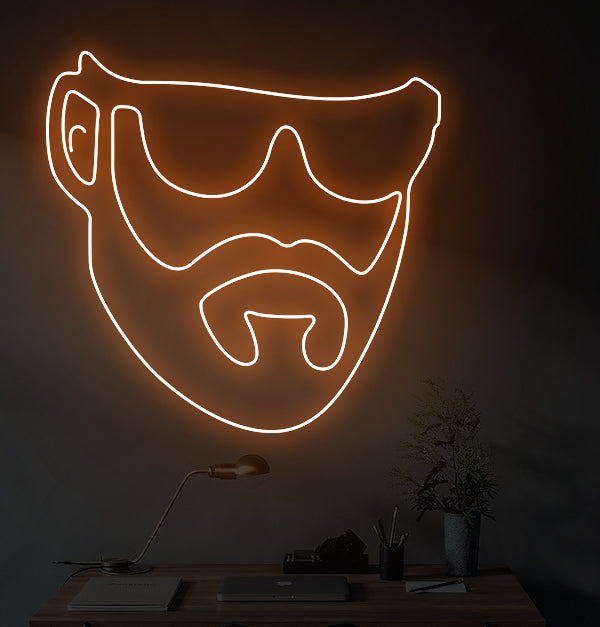 Barbershop Neon Sign "Face"