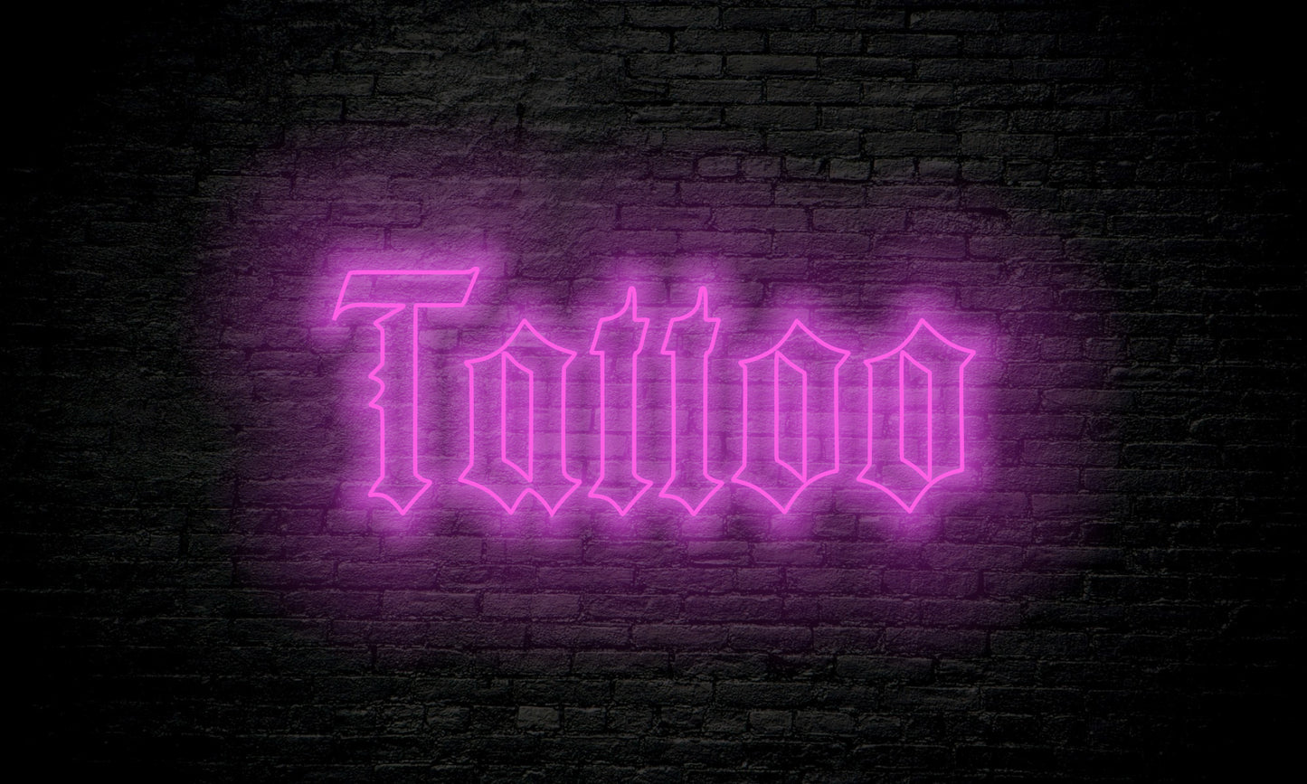 TATTOO led neon sign Gothic Font