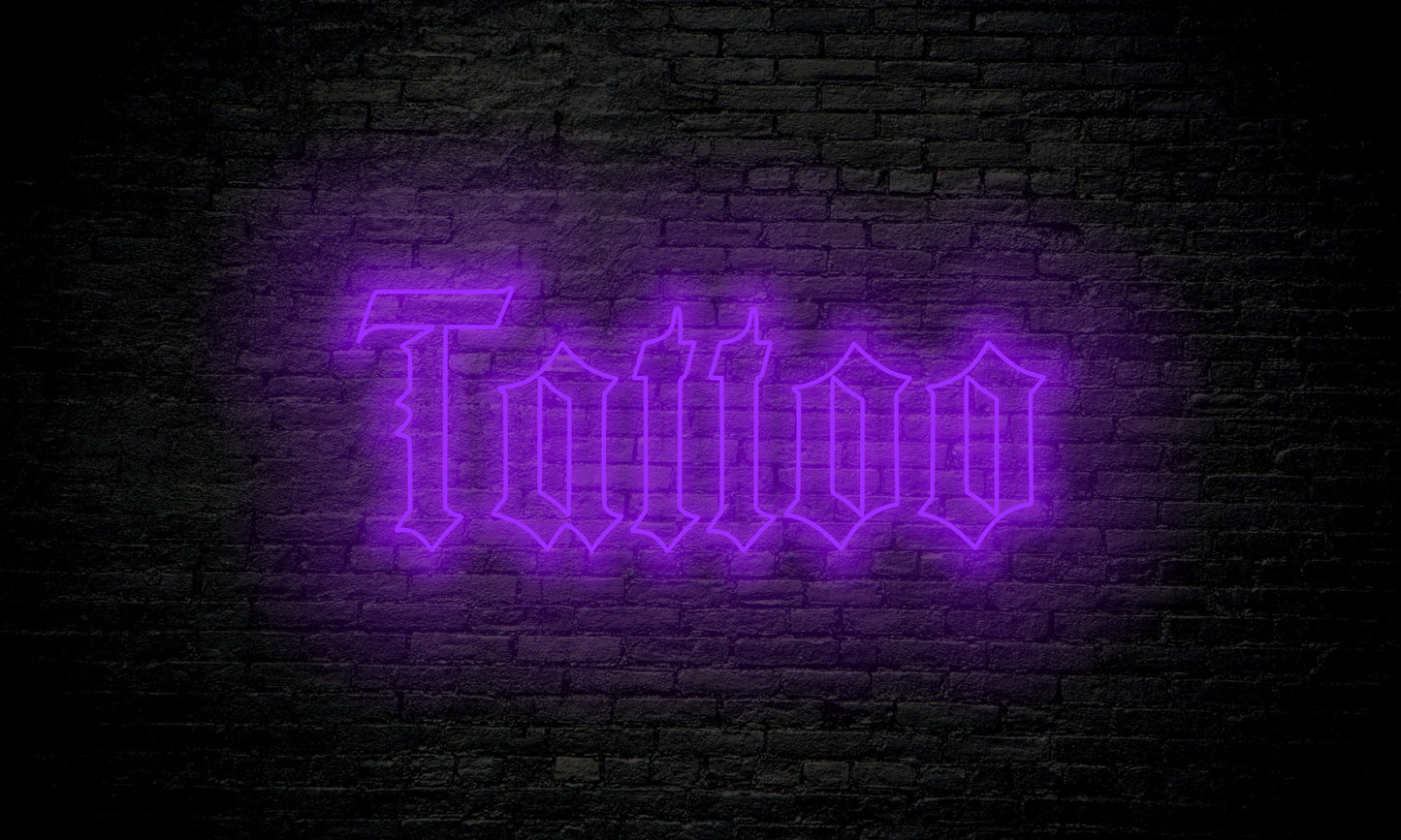 TATTOO led neon sign Gothic Font