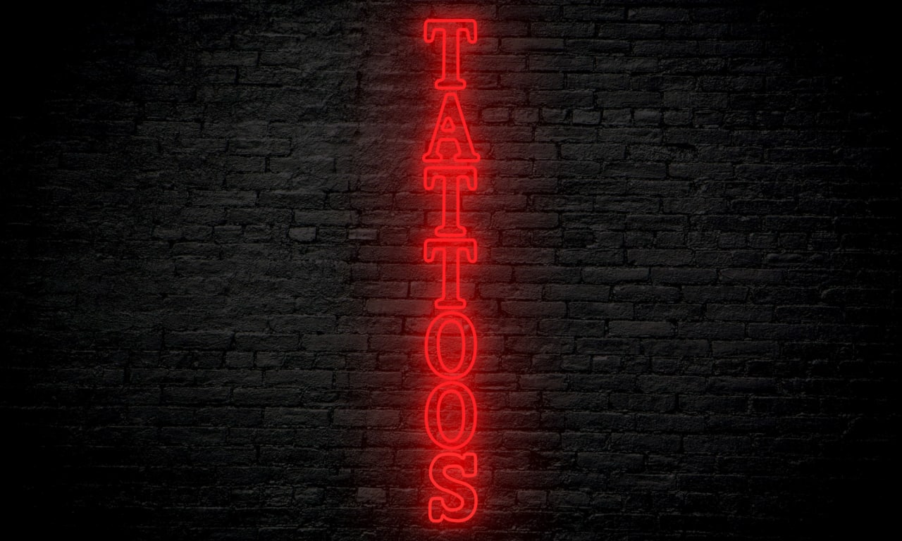 "TATTOOS" LED neon sign