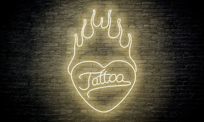 TATTOO LED Neon Sign "TATTOO in heart"