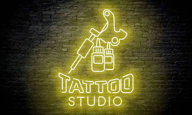 "TATTOO studio" with machine LED Neon Sign