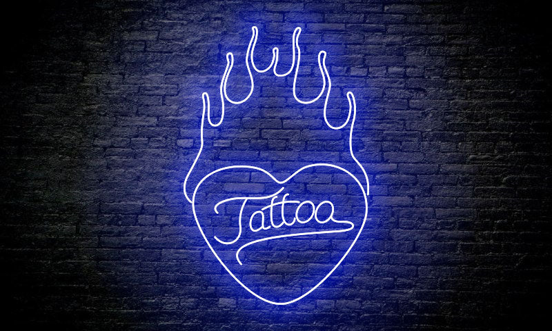 TATTOO LED Neon Sign "TATTOO in heart"