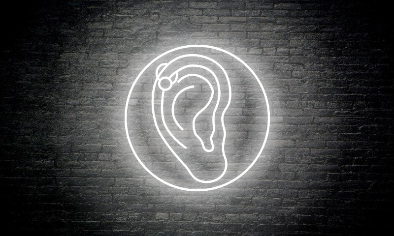 PIERCING LED Neon Sign "Ear in a circle"