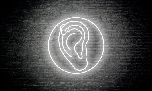 PIERCING LED Neon Sign "Ear in a circle"