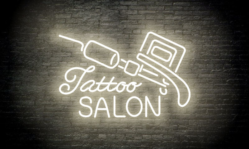 TATTOO LED Neon Sign "TATTOO salon with machine"