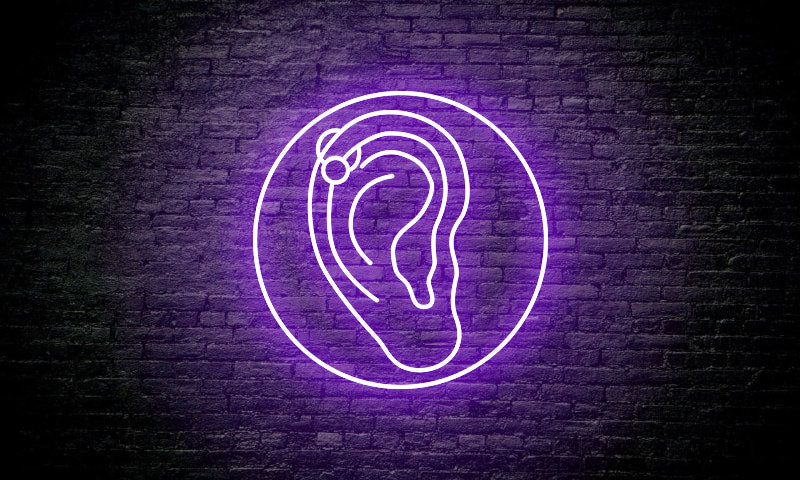 PIERCING LED Neon Sign "Ear in a circle"