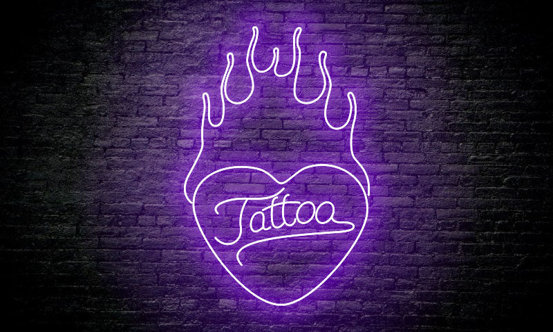 TATTOO LED Neon Sign "TATTOO in heart"