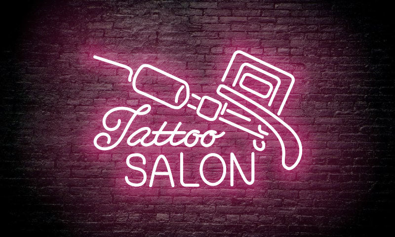 TATTOO LED Neon Sign "TATTOO salon with machine"