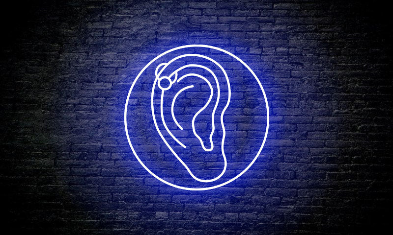 PIERCING LED Neon Sign "Ear in a circle"