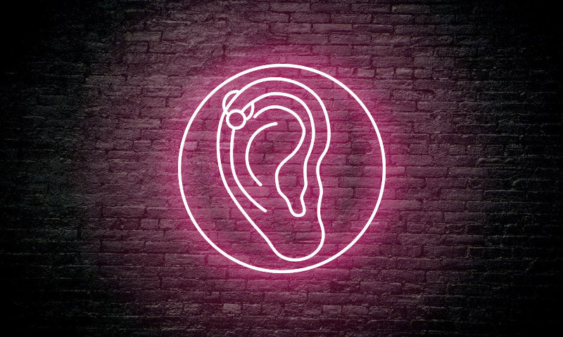 PIERCING LED Neon Sign "Ear in a circle"