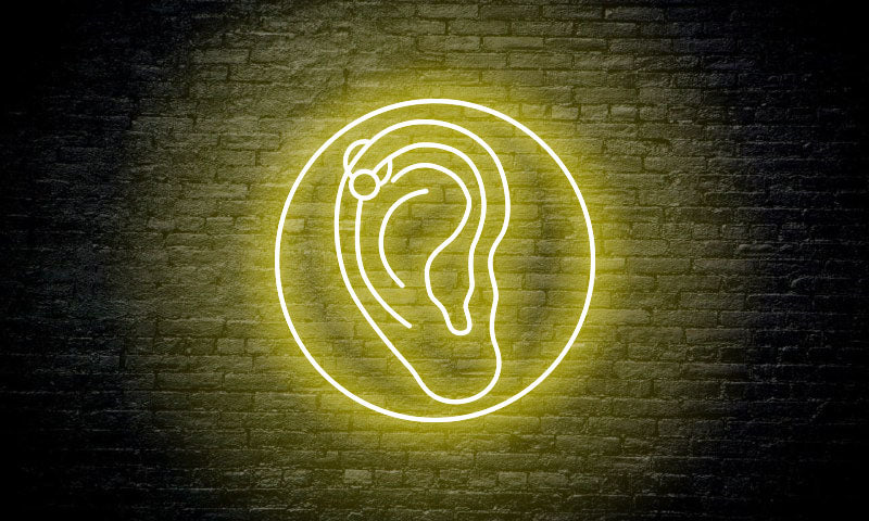 PIERCING LED Neon Sign "Ear in a circle"