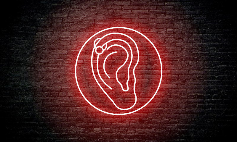 PIERCING LED Neon Sign "Ear in a circle"